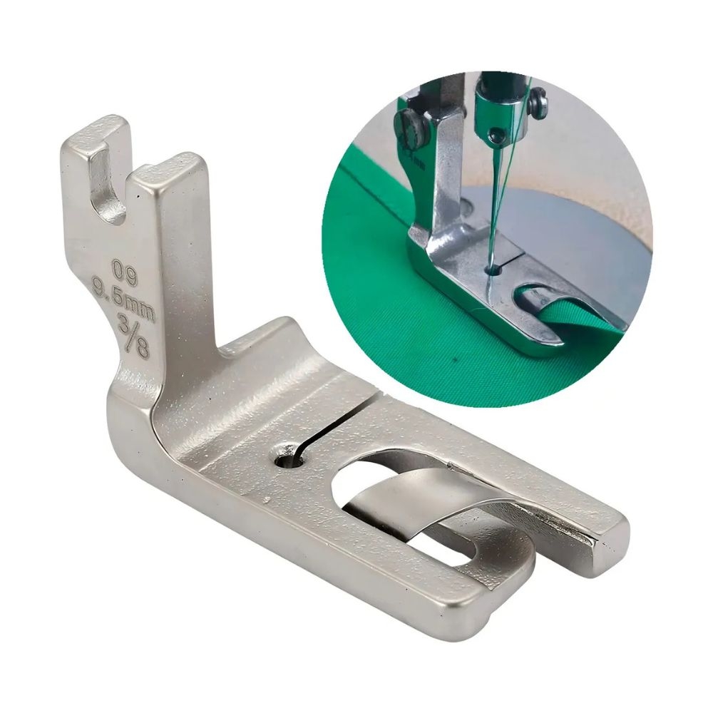 Calcador Barra Bainha 9,5mm para Máquina de Costura Reta Industrial