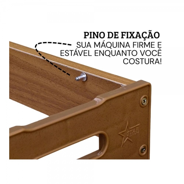 Caixa Base de Madeira para Máquina de Costura Doméstica