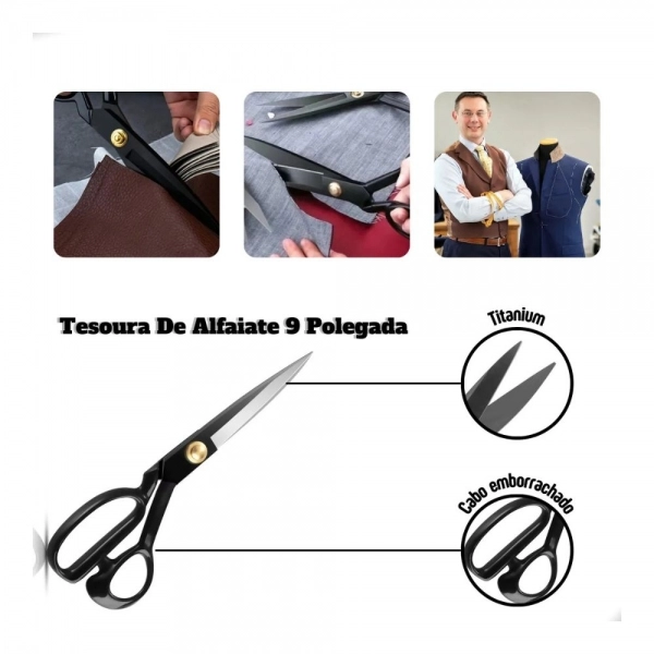 Tesoura Alfaiate 9” Q.X.YUN Titânio Costura Profissional